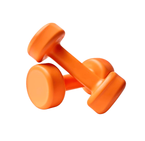 Orange dumbells